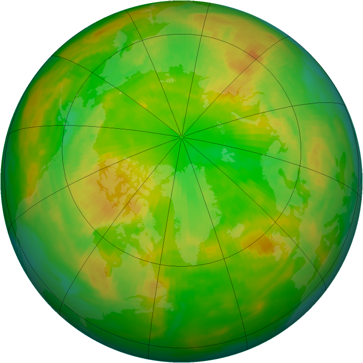 Arctic ozone map for 06 June 1990